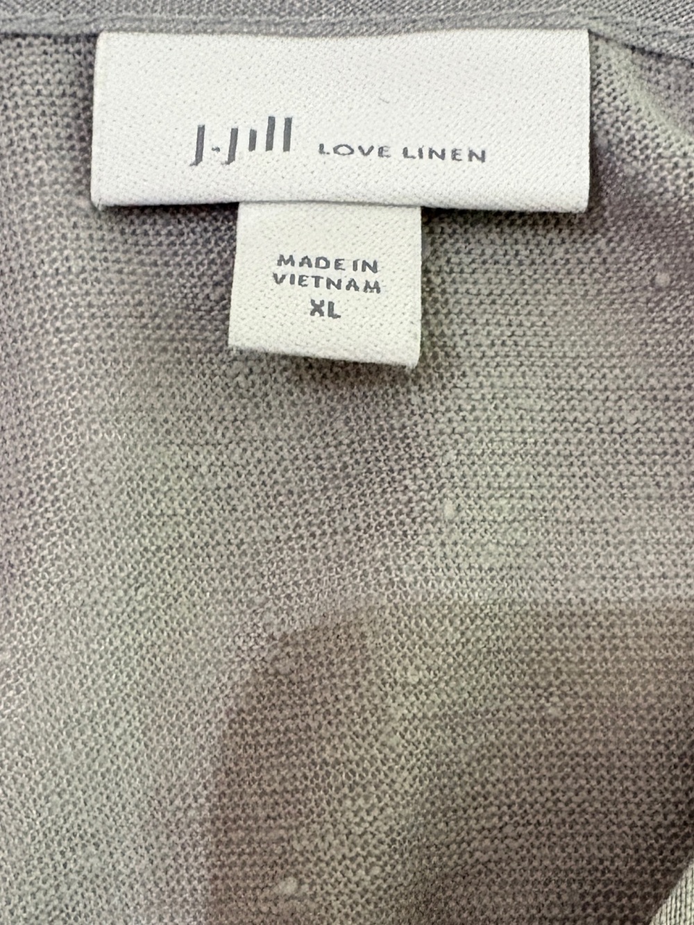 J. Jill Love Linen Gray Mixed Media 100% Linen Pintuck Pleat V-Neck Tunic Top XL - Picture 3 of 7